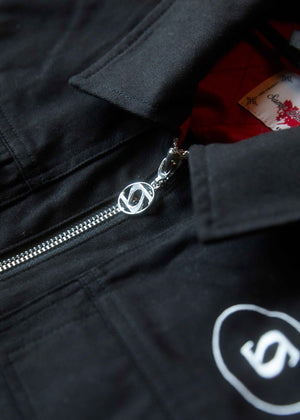 Black Embroidered Cargo Jacket