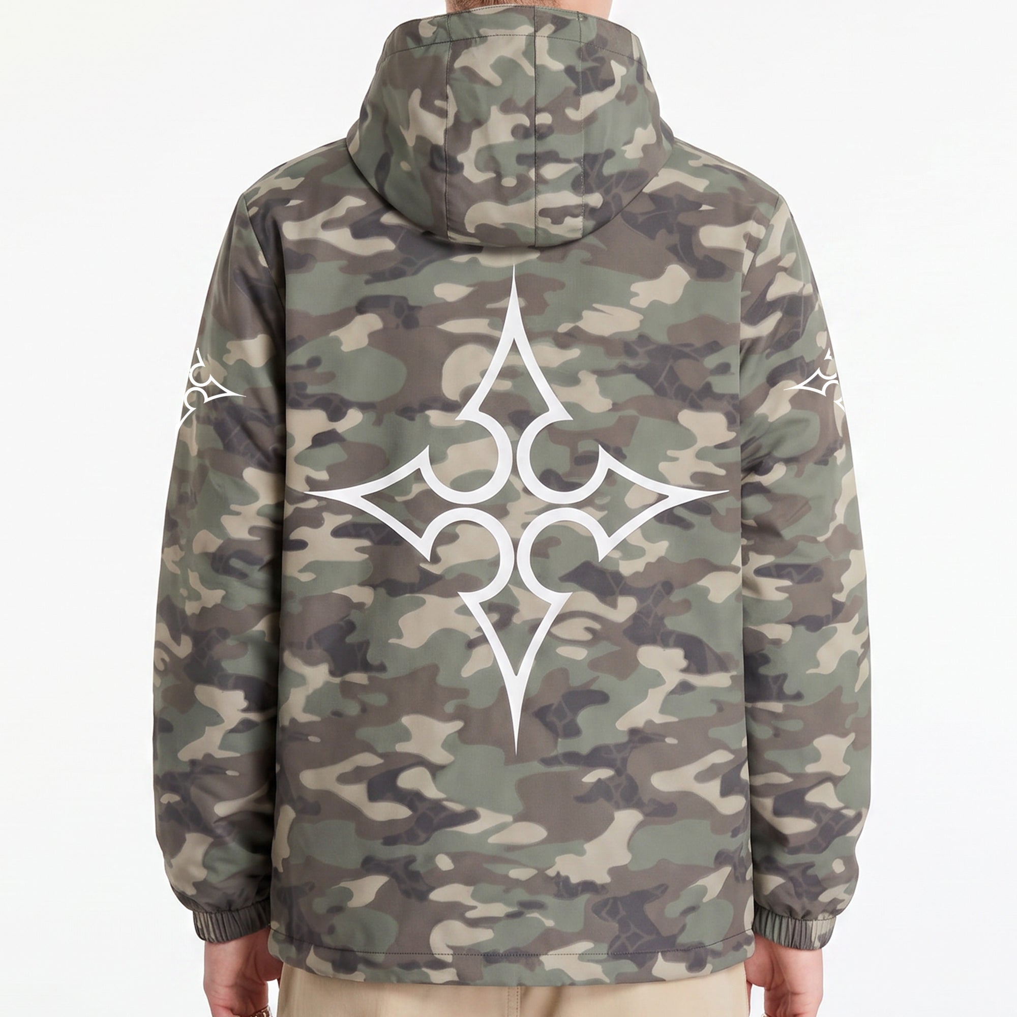 Camo Hooded Windbreaker Jacket