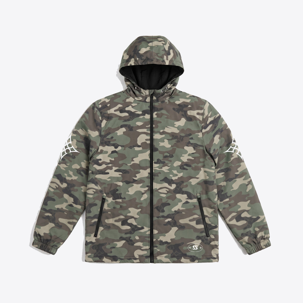 Camo Hooded Windbreaker Jacket