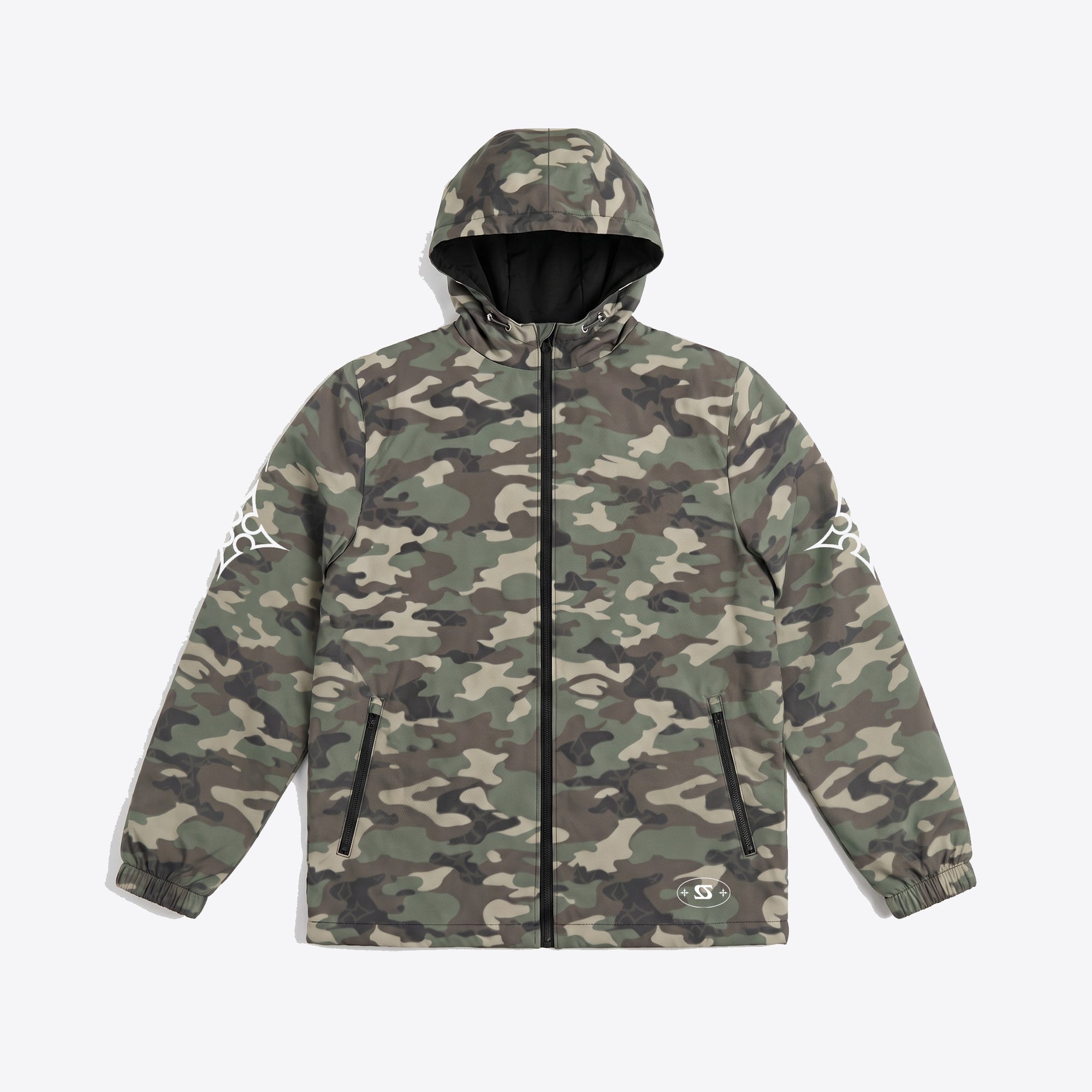 Camo Hooded Windbreaker Jacket