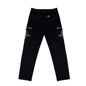 Black Embroidered Cargo Pants