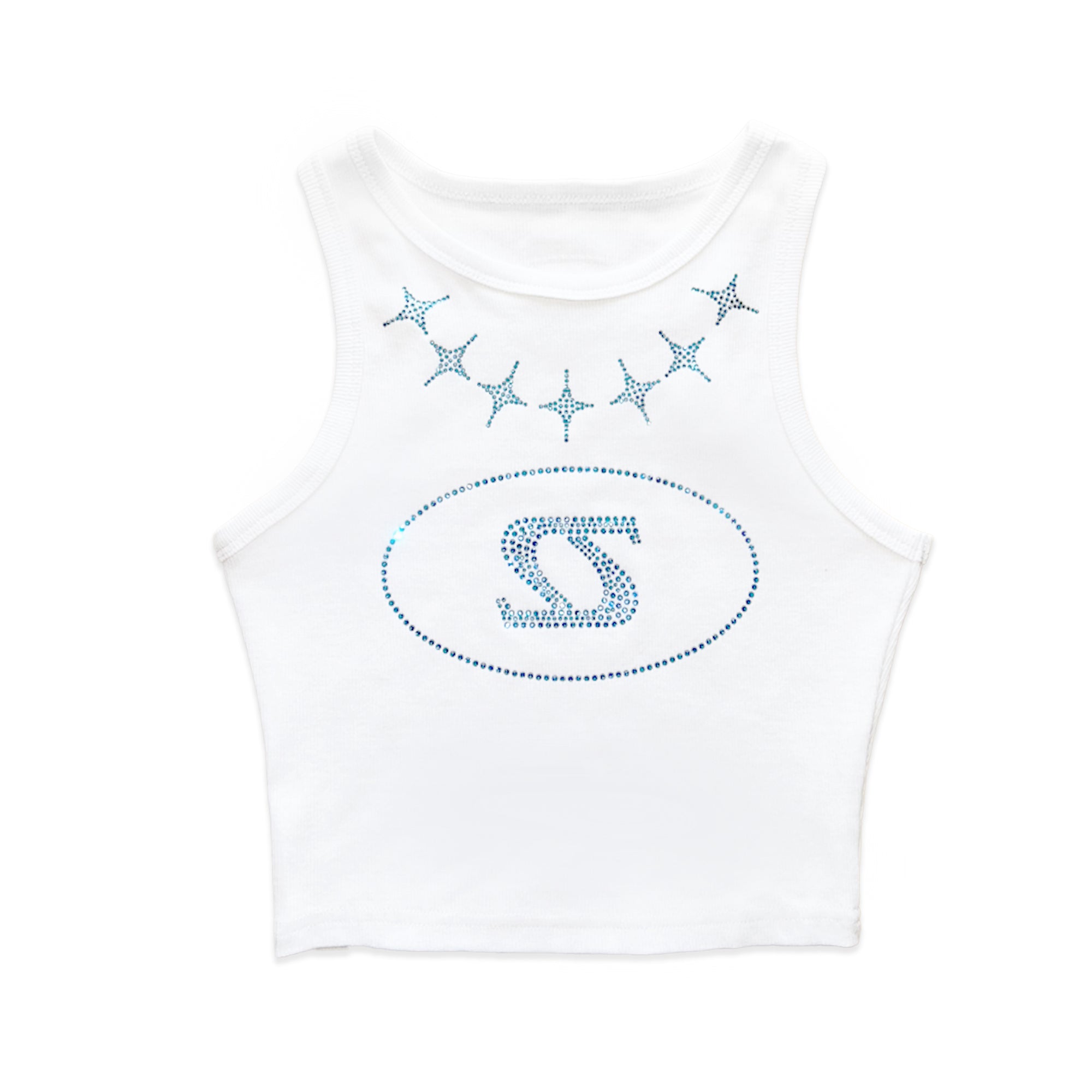 Ladies Diamanté Racer Top