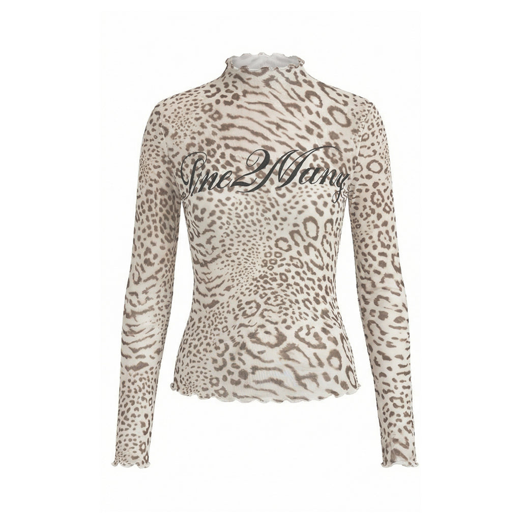 Ladies Leopard Mesh Top