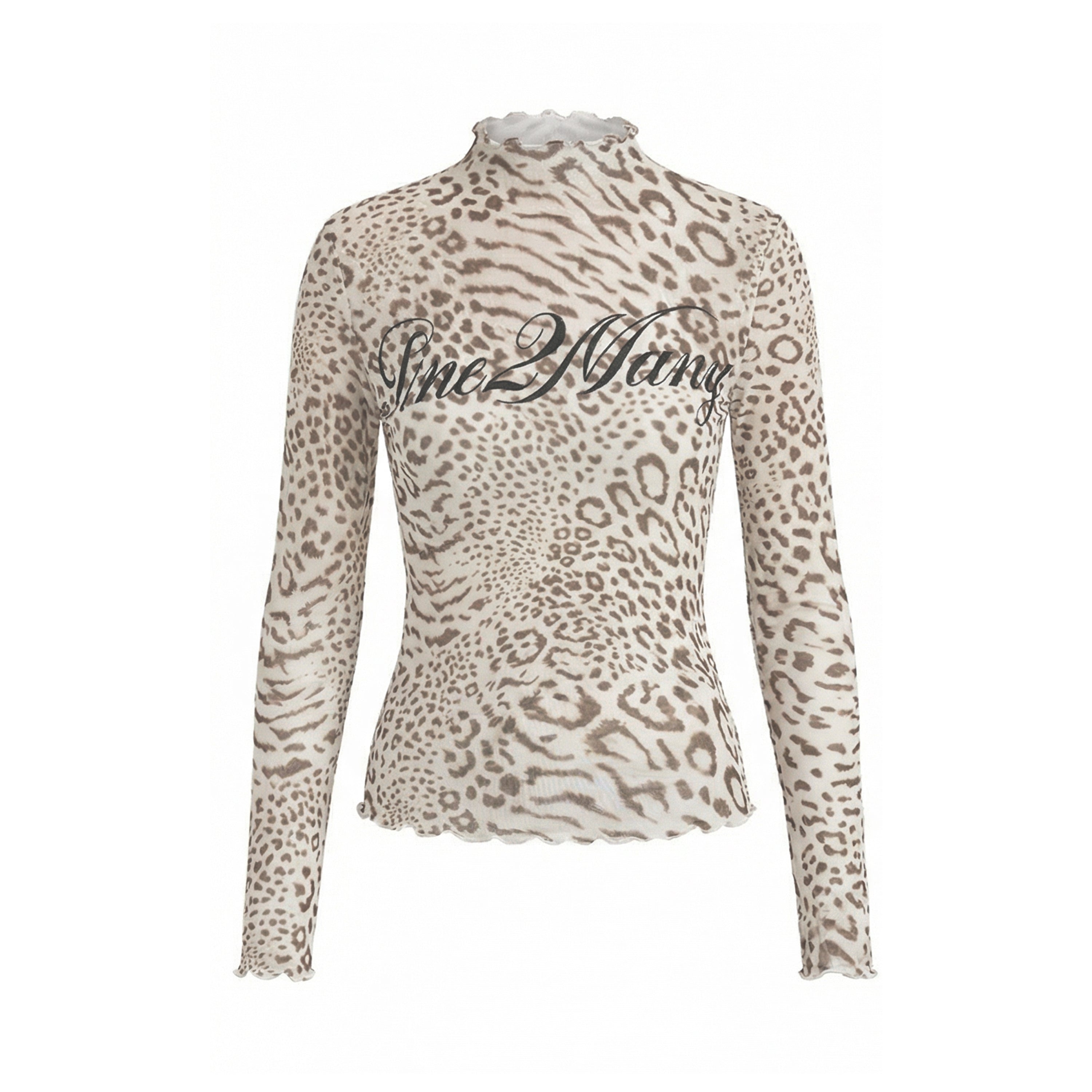 Ladies Leopard Mesh Top