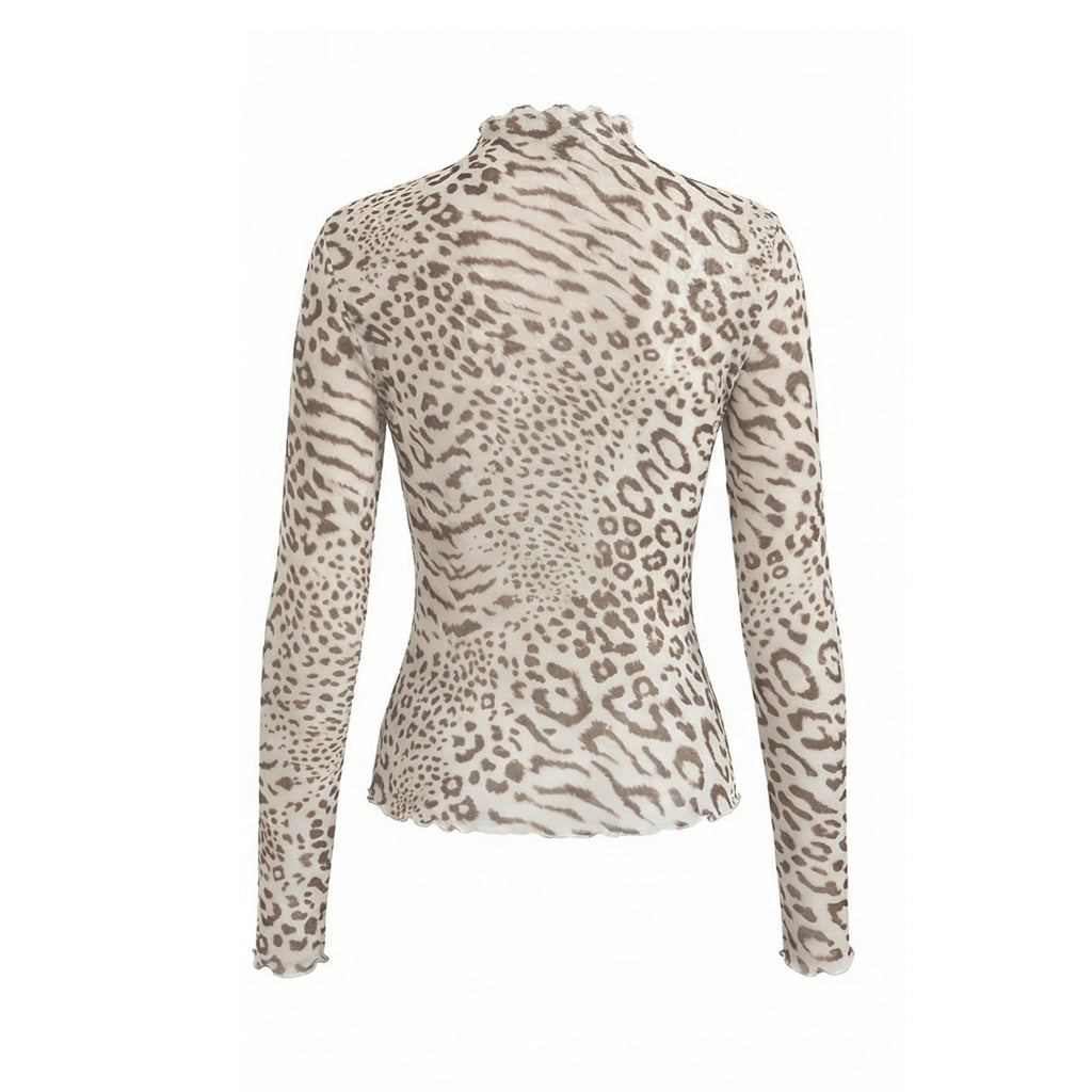 Ladies Leopard Mesh Top