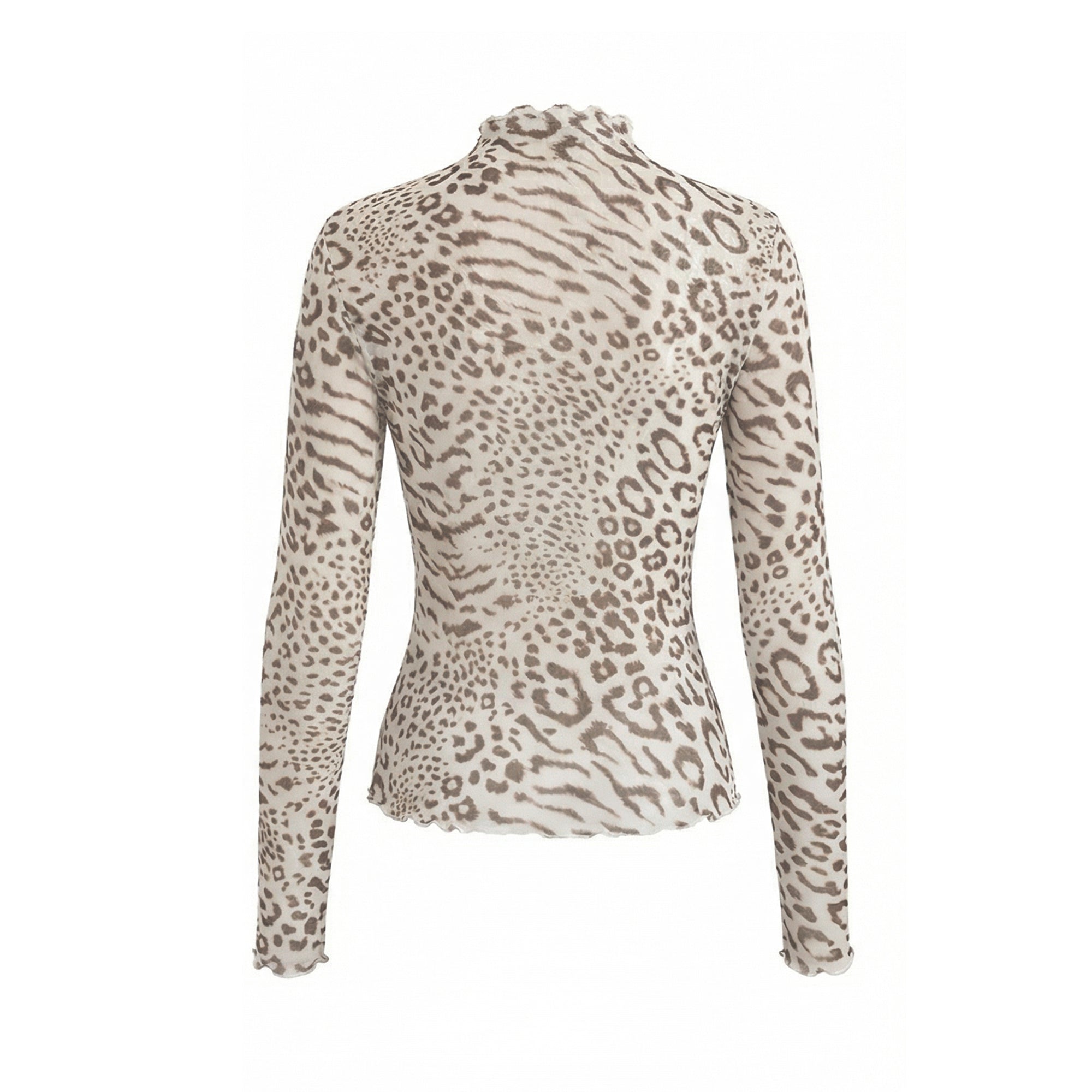 Ladies Leopard Mesh Top