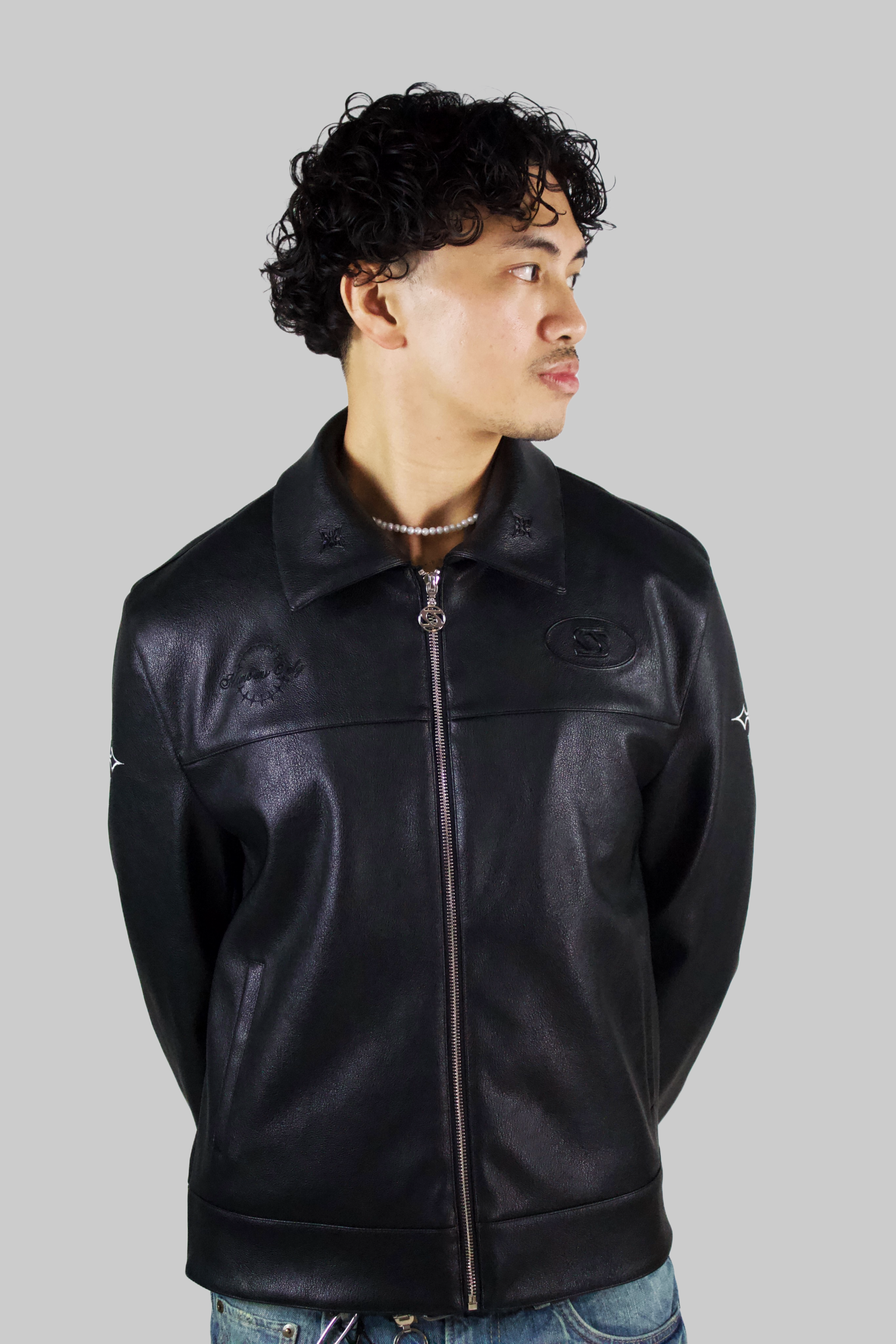 Members Only Embossed Leather Jacket