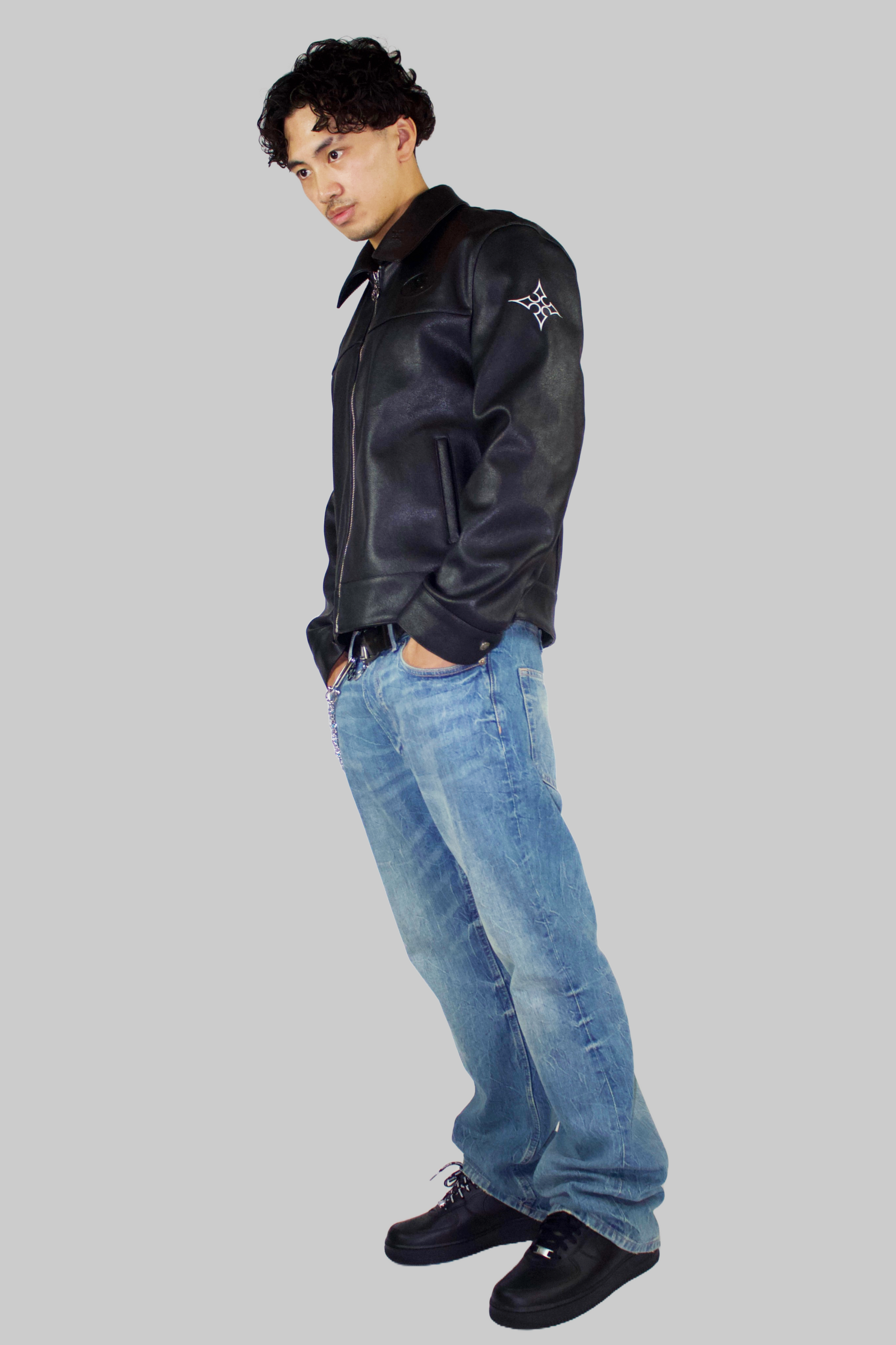 Members Only Embossed Leather Jacket